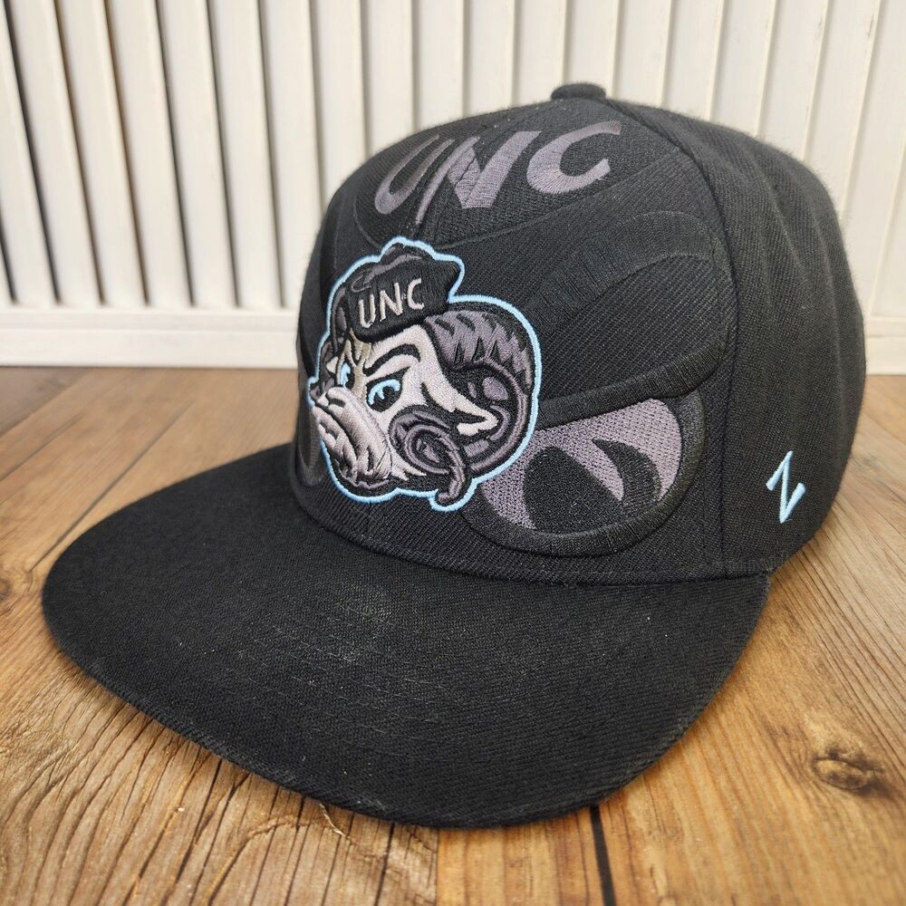 Zephyr North Carolina Tar Heels Ram Mascot Snapback Hat Black Wool Blend UNC Cap